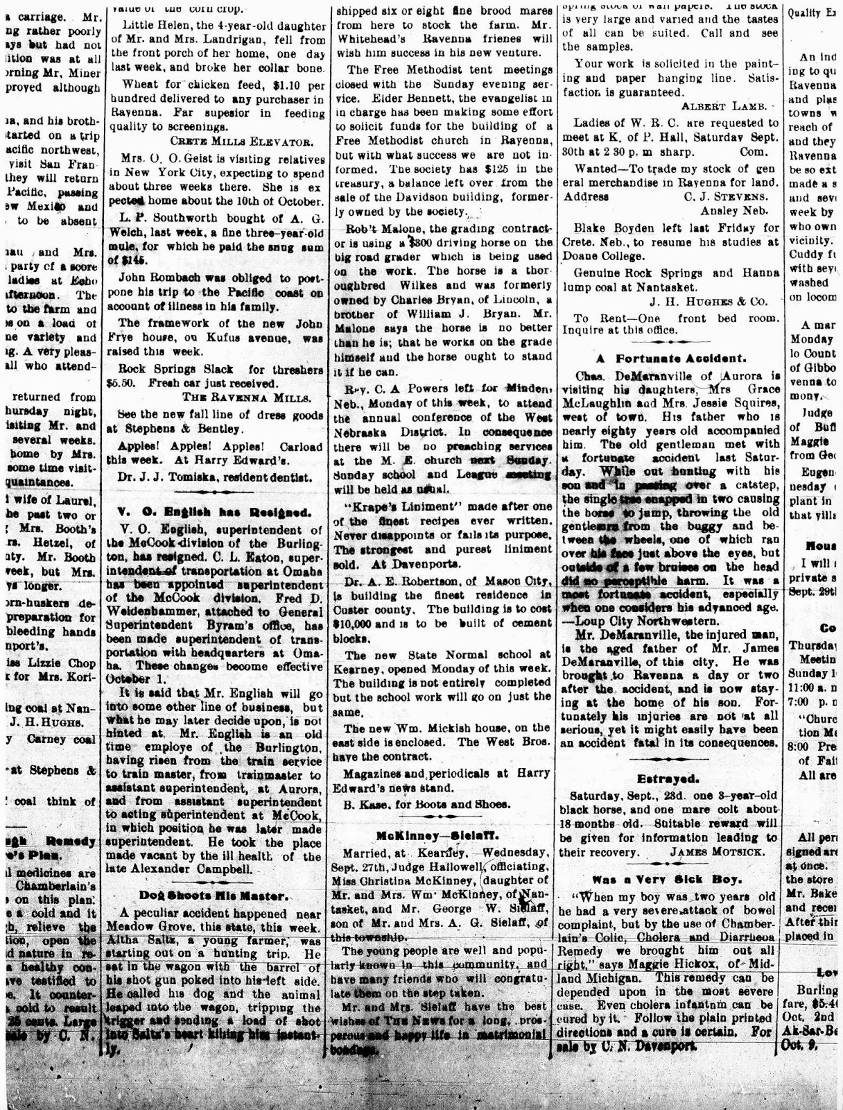 The Old Trunk in the Attic Newspaper Clippings Ravenna, Nebraska, 1905