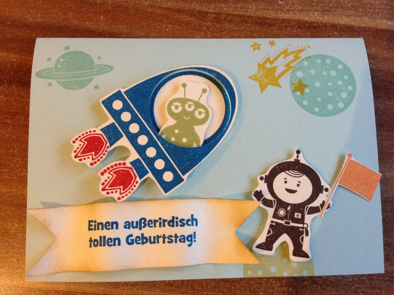 Sandras Kartenträume Kindergeburtstag Thema Weltraum