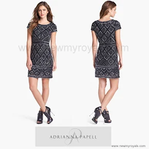 Crown Princess Victoria Style ADRIANNA PAPELL Dress and RALPH LAUREN Pumps 