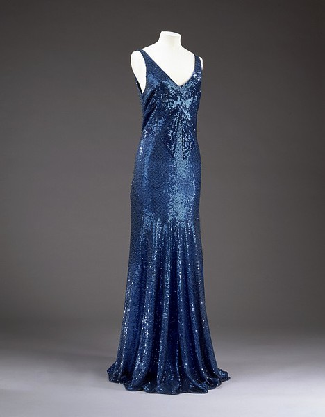 Stalking the Belle Époque: History's Runway: The Chanel Blue Sequin Evening  Gown, 1932
