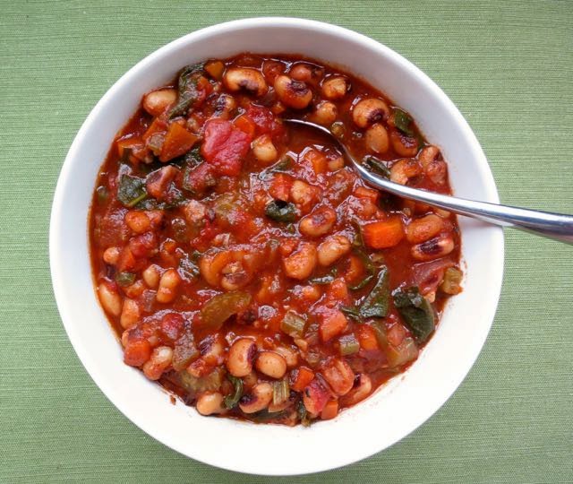 The Veracious Vegan BlackEyed Pea and Collard Green Chili