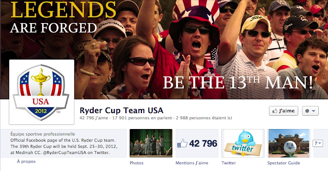 Ryder Cup 2012 Team USA sur Facebook