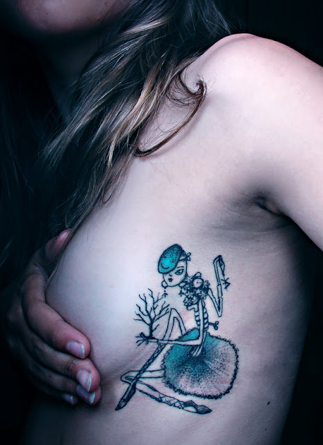 Breast tattoo art design