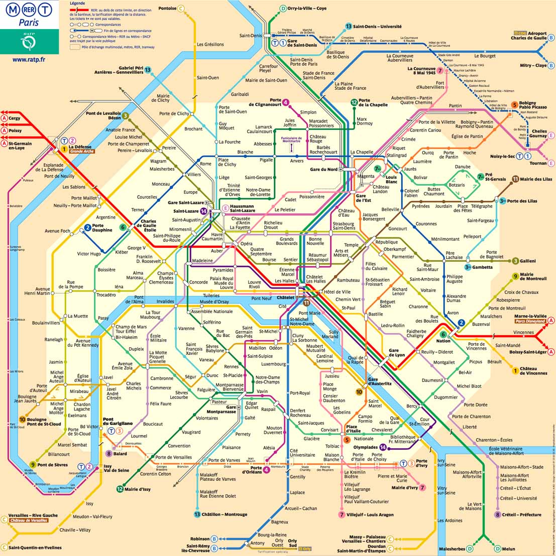 ... Paris (Le Plan du Metro parisien intramuros, Paris touristique par