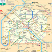 Paris (Le Plan du Metro parisien intramuros, Paris touristique par .