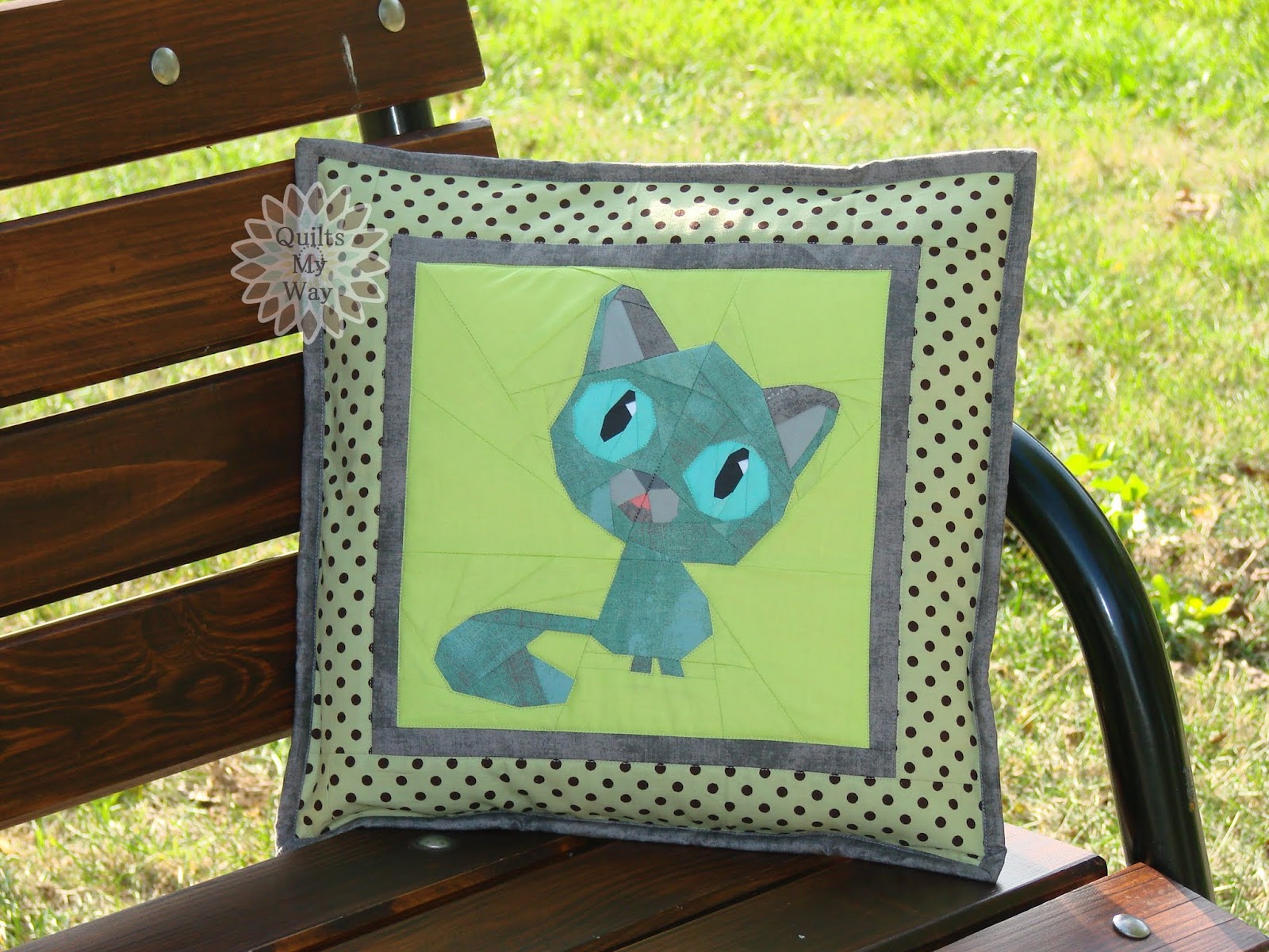 Quilts My Way The "Cute Cat" Pillow.