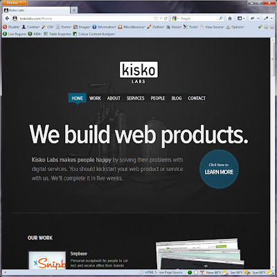 Screen shot of http://kiskolabs.com/.