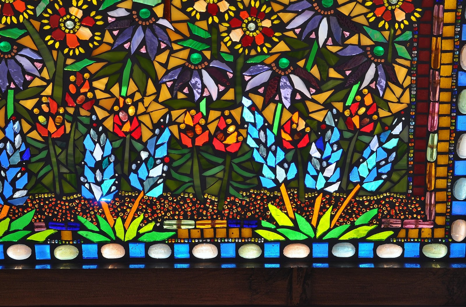 Kathleen Dalrymple Glass Artist "Floral Explosion" glass on glass