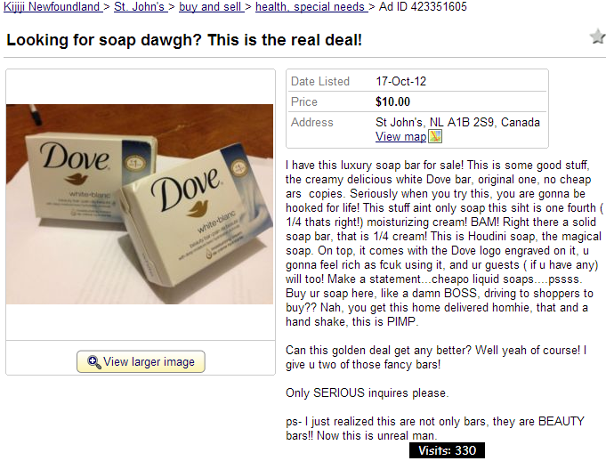 You Suck At Kijiji Funniest Best Worst And Weirdest Ads On Kijiji December 2012