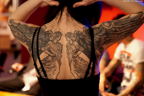 Villakajava Angel Tattoo On Back Women