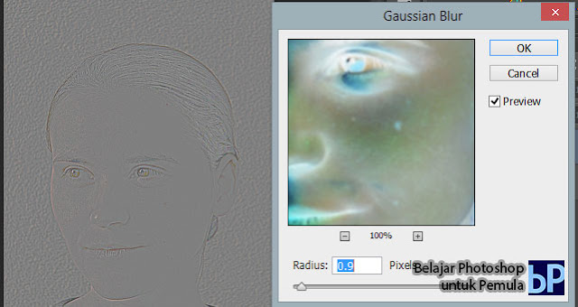Tips Mudah dan Cepat Menghaluskan Wajah di Photoshop - invert dan gaussian blur tutorial photoshop, belajar photoshop, tips, mudah, pemula