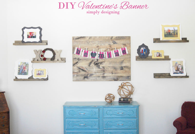 DIY Valentine's Day Banner | #banner #diy #crafts #valentinesday #burlap