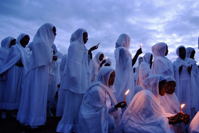 Photograph of Meskel Ceremony in Addis Ababa, Ethiopia by Ethiopian photographer Michael Tsegaye