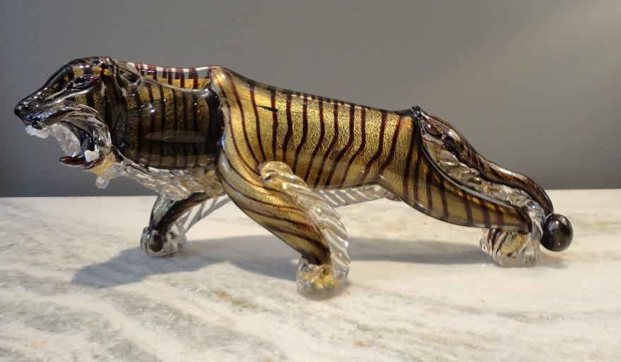 MICHAEL THOMAS Murano Glass Tiger