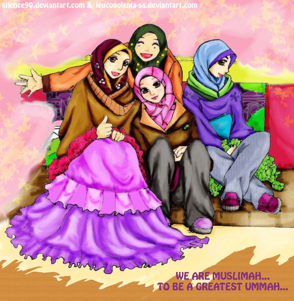 Top Gambar Kartun Muslimah Bersama Sahabat Top Gambar