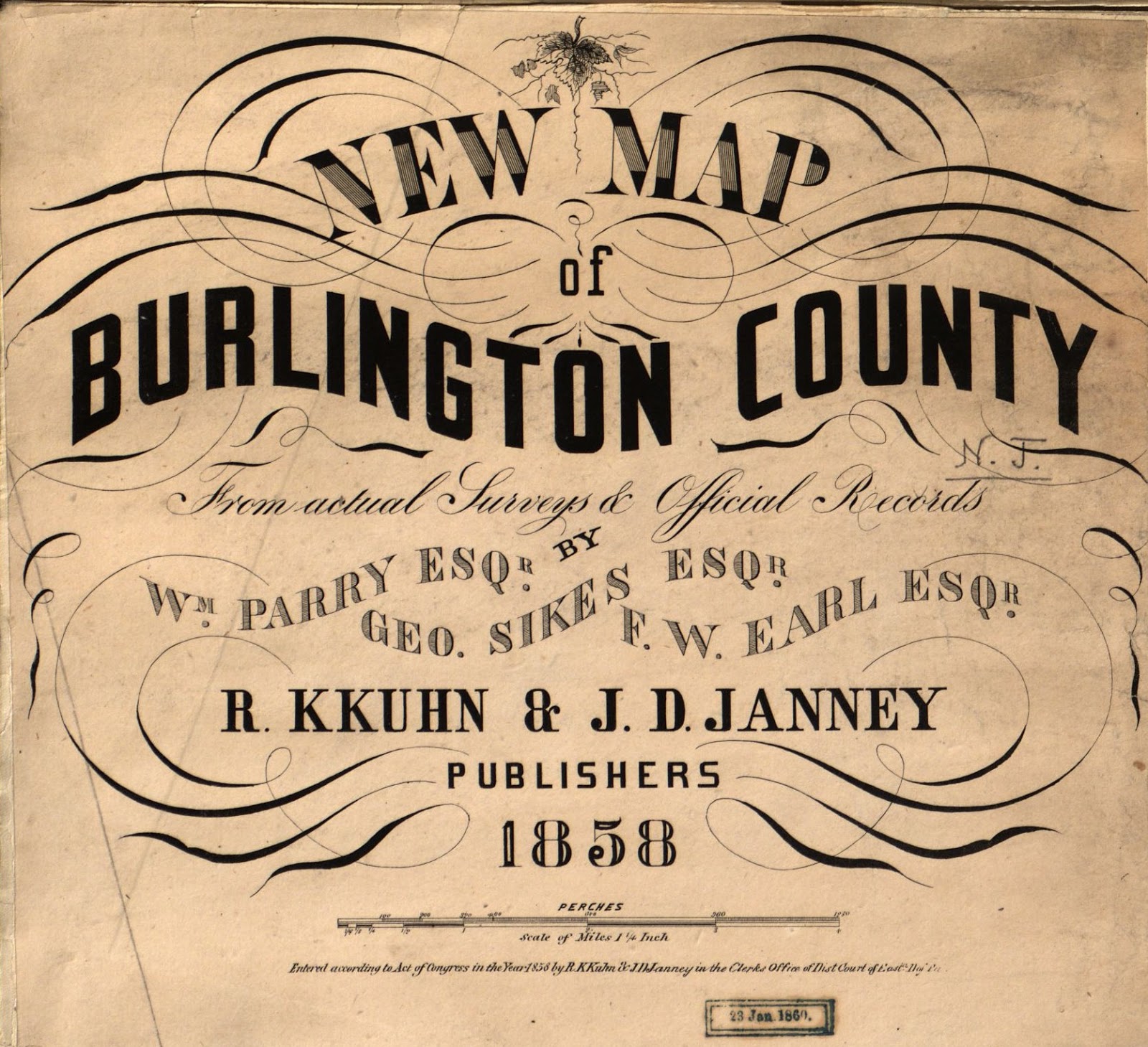 Pemberton Borough 1858 Map of Pemberton Borough