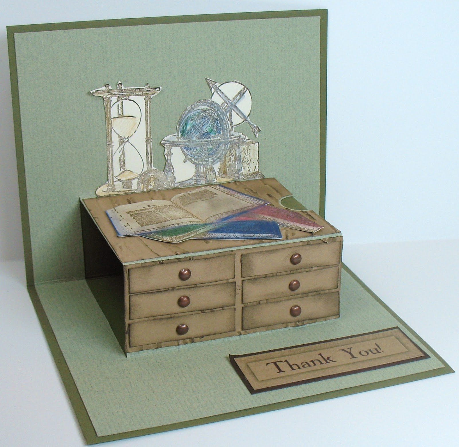 Bookshelves Pop Up Desk Gift Card Holder Club Scrap