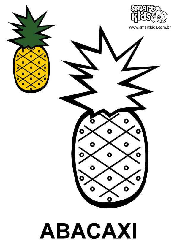Desenhos Para Pintar: Desenho de Abacaxi para Colorir