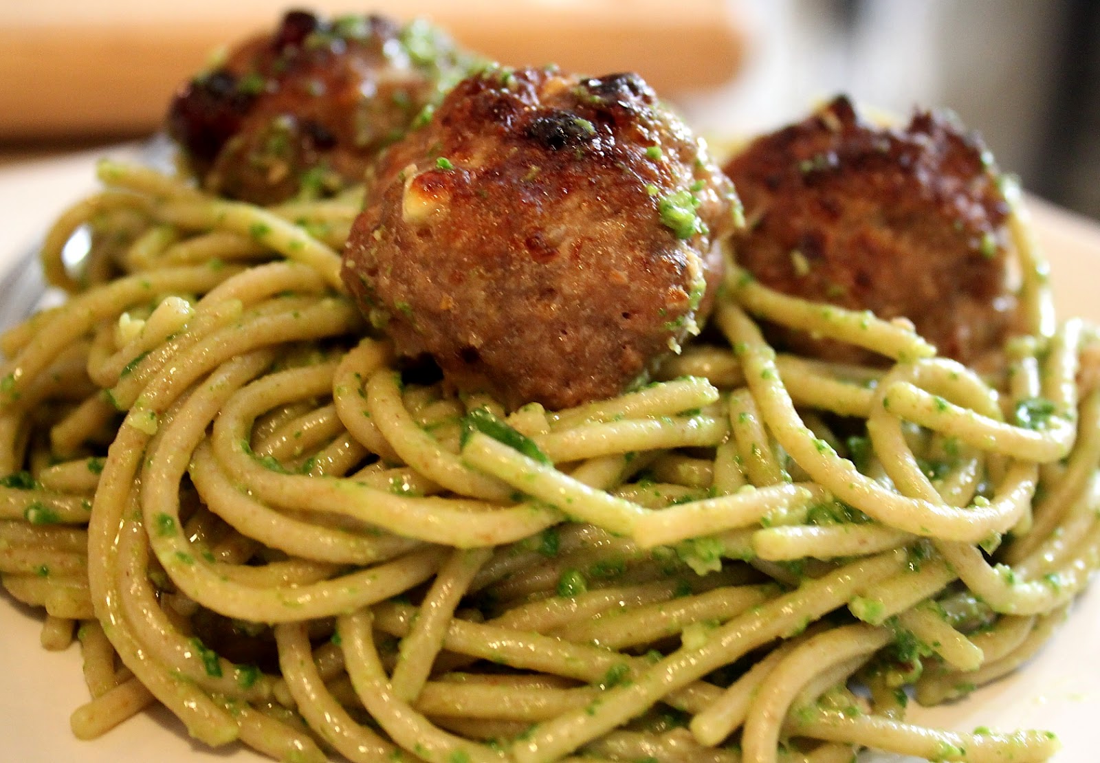 Confections from the Cody Kitchen Spaghetti with Spinach Pesto and