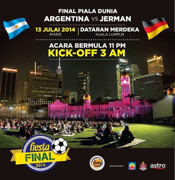Jadual Aktiviti Fiesta Final 13 Julai 2014 | Dataran Merdeka Kuala Lumpur | Kafe Que vs Mamak Stall