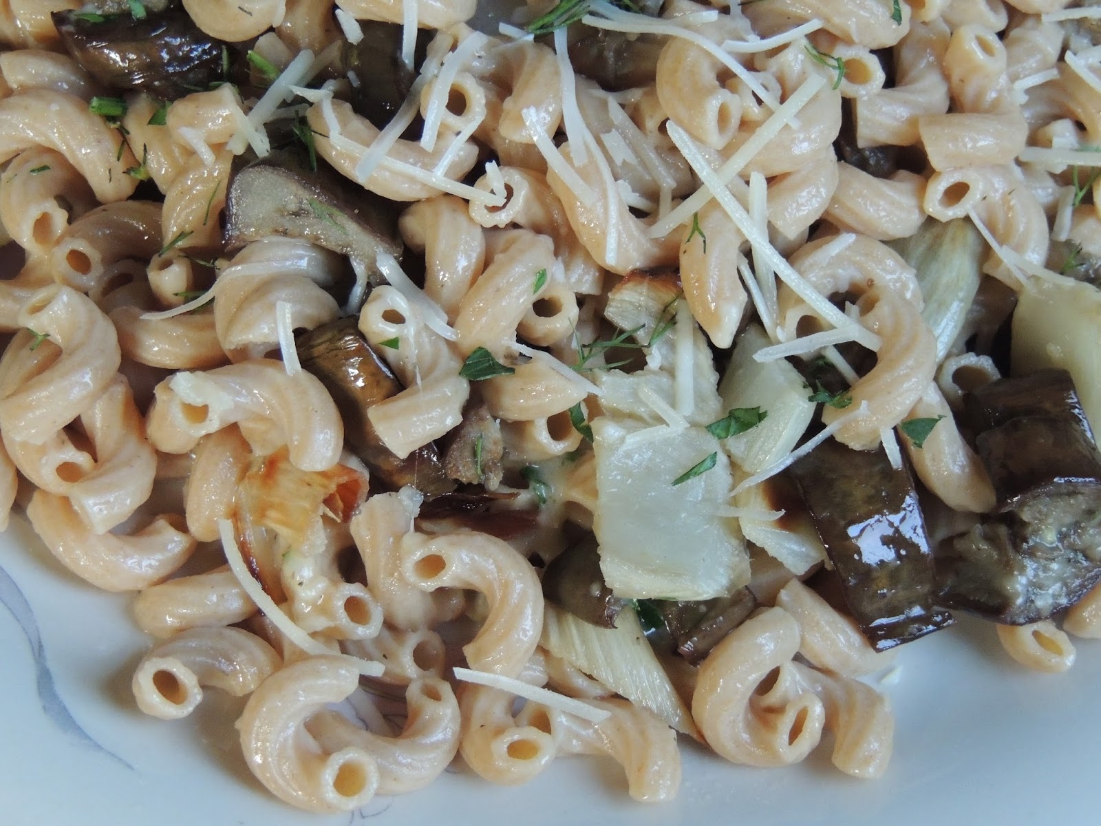 Gas Stove Girl Roasted Asian Eggplant, Fennel and Garlic Pasta