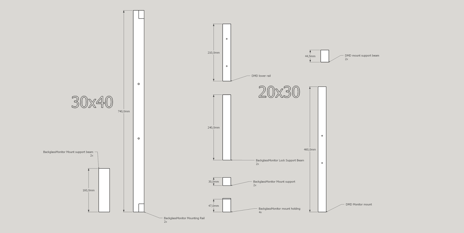 Virtual Pinball The excellent pinball adventure Backbox Cutlist, measurements and details