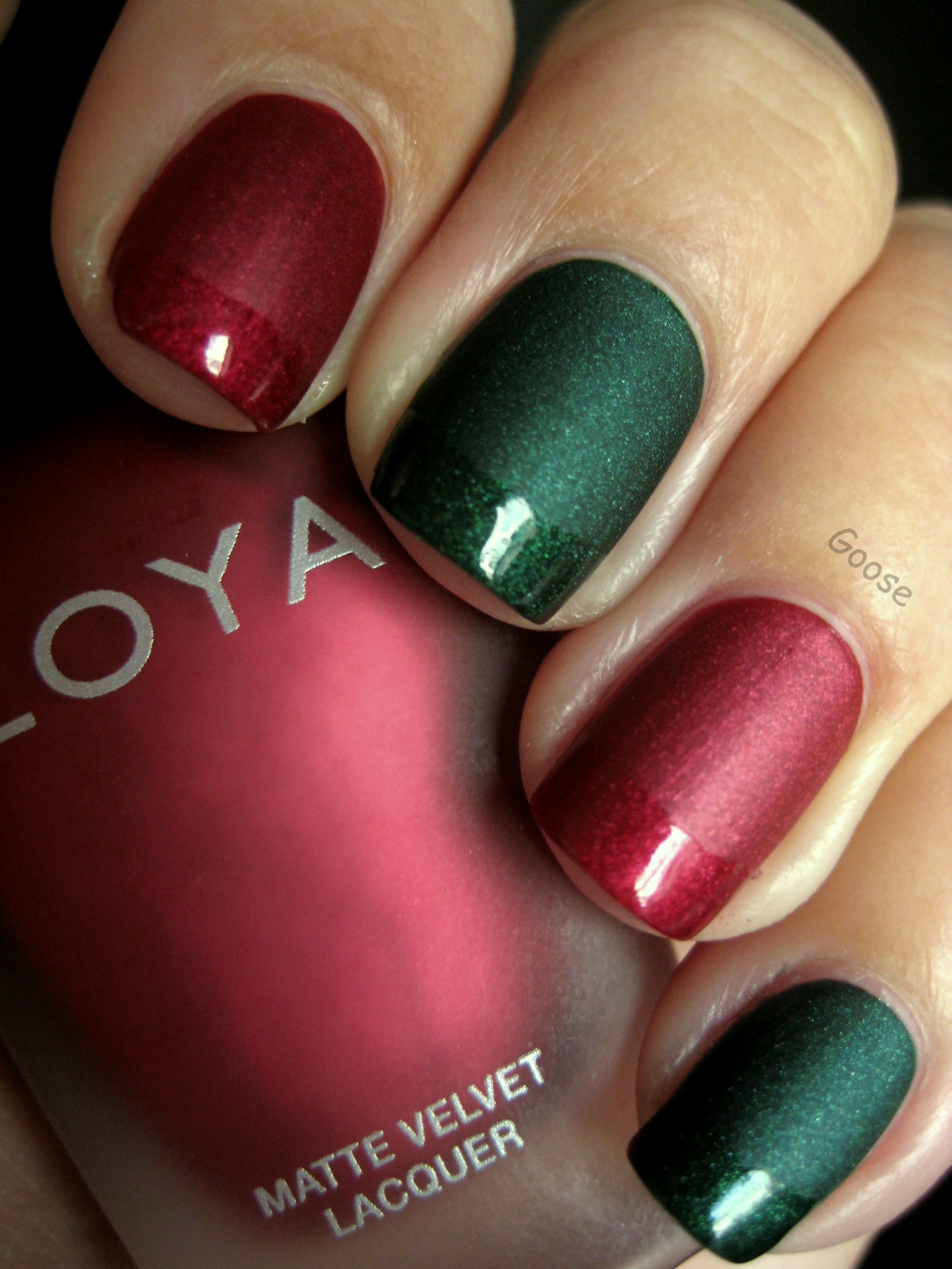 Goose\u0027s Glitter The 12 Days of Christmas Nails Day 4 , Red