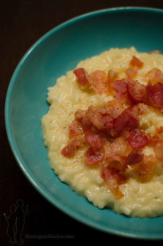 Piratage Culinaire Risotto façon carbonara au bacon