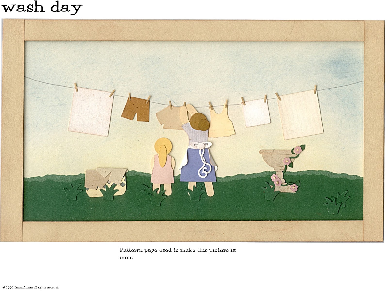 laura's frayed knot PaperPunch art laundry