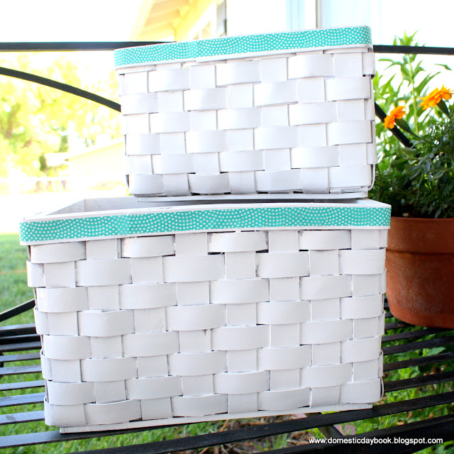 My Domestic Daybook Washi Tape Basket Makeover