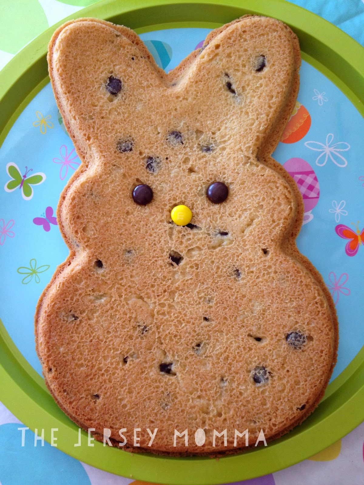 The Jersey Momma Chocolate Chip Pan Cookie Recipe Spring Peeps Bunny
