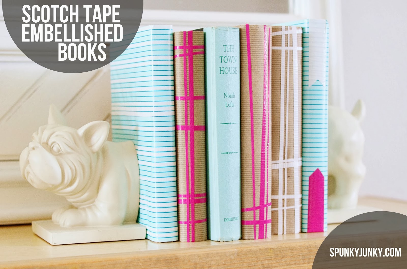 Spunky Junky DIY Scotch Duct Tape Embellished Book Covers
