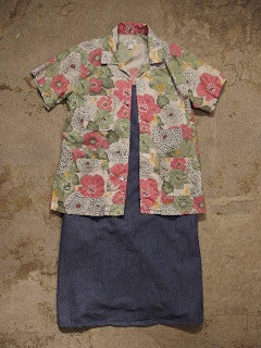 FWK by Engineered Garments Sun Dress in Blue Cotton Dungaree Clorh Spring/Summer 2015 SUNRISE MARKET