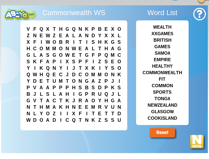 The Commonwealth Word Search!!!