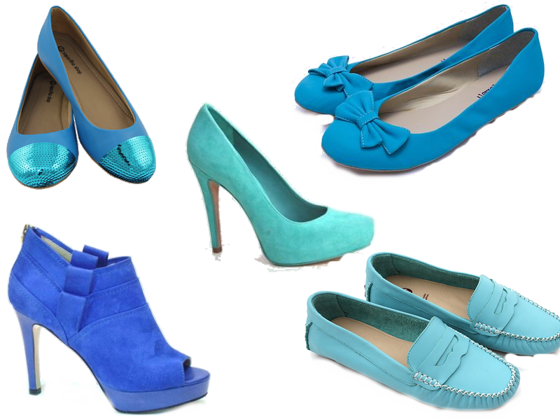 sapato azul celeste