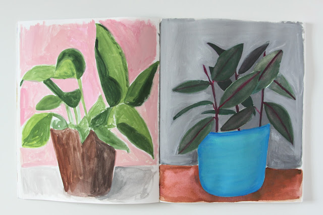 2x2, #2x2sketchbook, gouache paintings, plant paintings, Dana Barbieri, Anne Butera