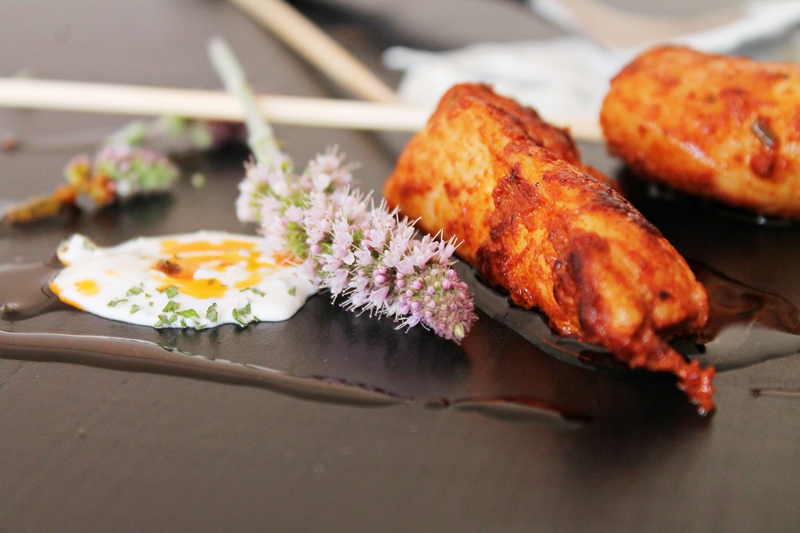 Delicious Tapas Chicken skewers with smoked paprika and mint yoghurt 108