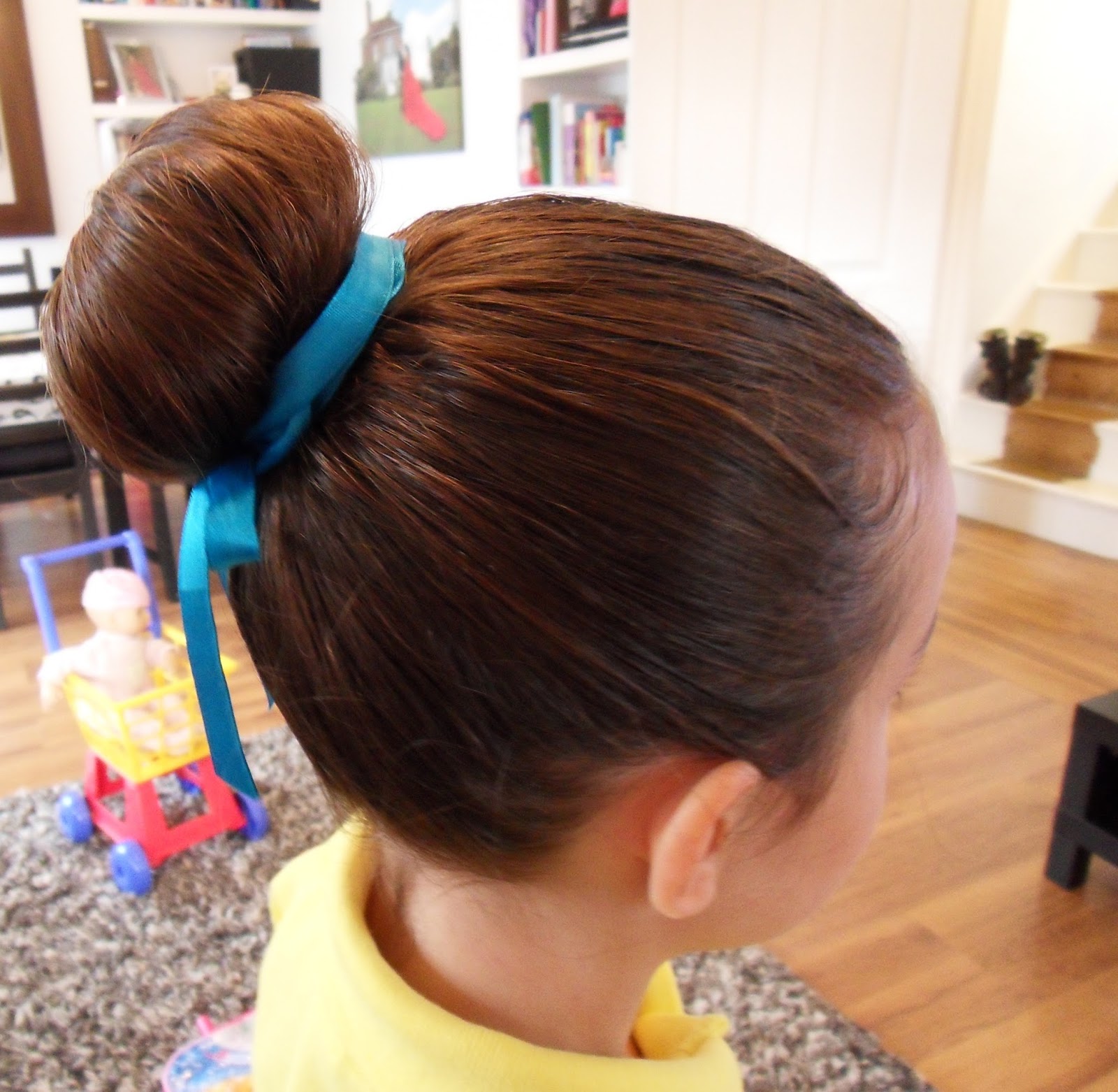 Yummy Mummy Survival Girls Hairstyles High Bun Using Donut