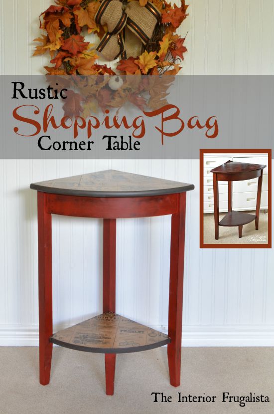 Rustic Shopping Bag Corner Table The Interior Frugalista Rustic