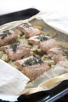 Kardij in losos v škartocu - Cardoon with losos