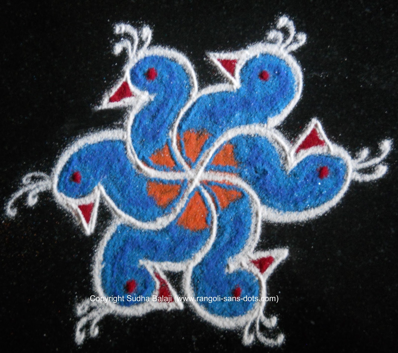 Rangoli with dots 7 pulli kolam Kolam by Sudha Balaji