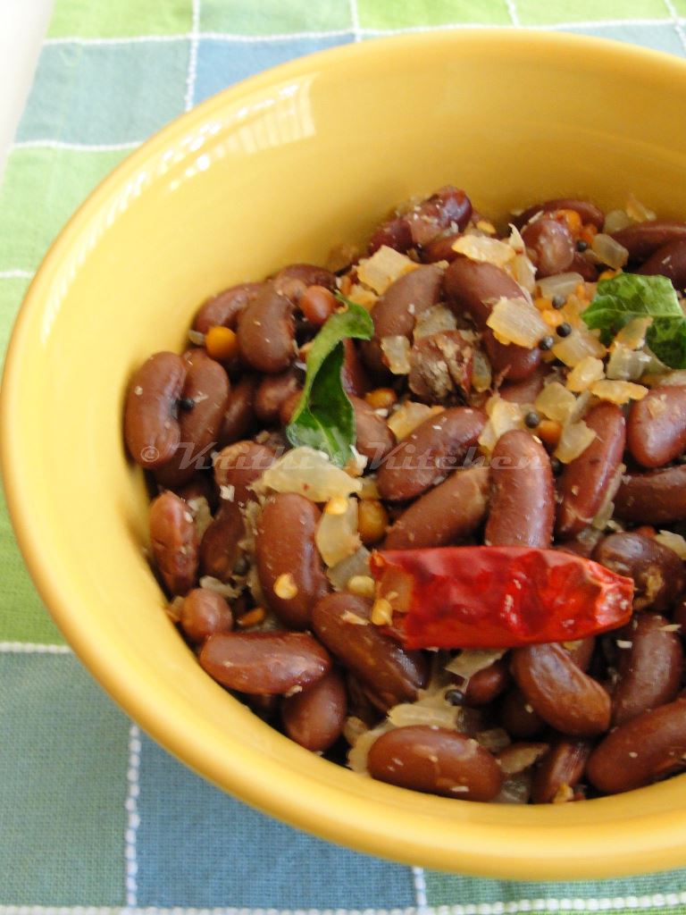 Krithi's Kitchen Rajma Sundal / Kidney Beans Stir Fry