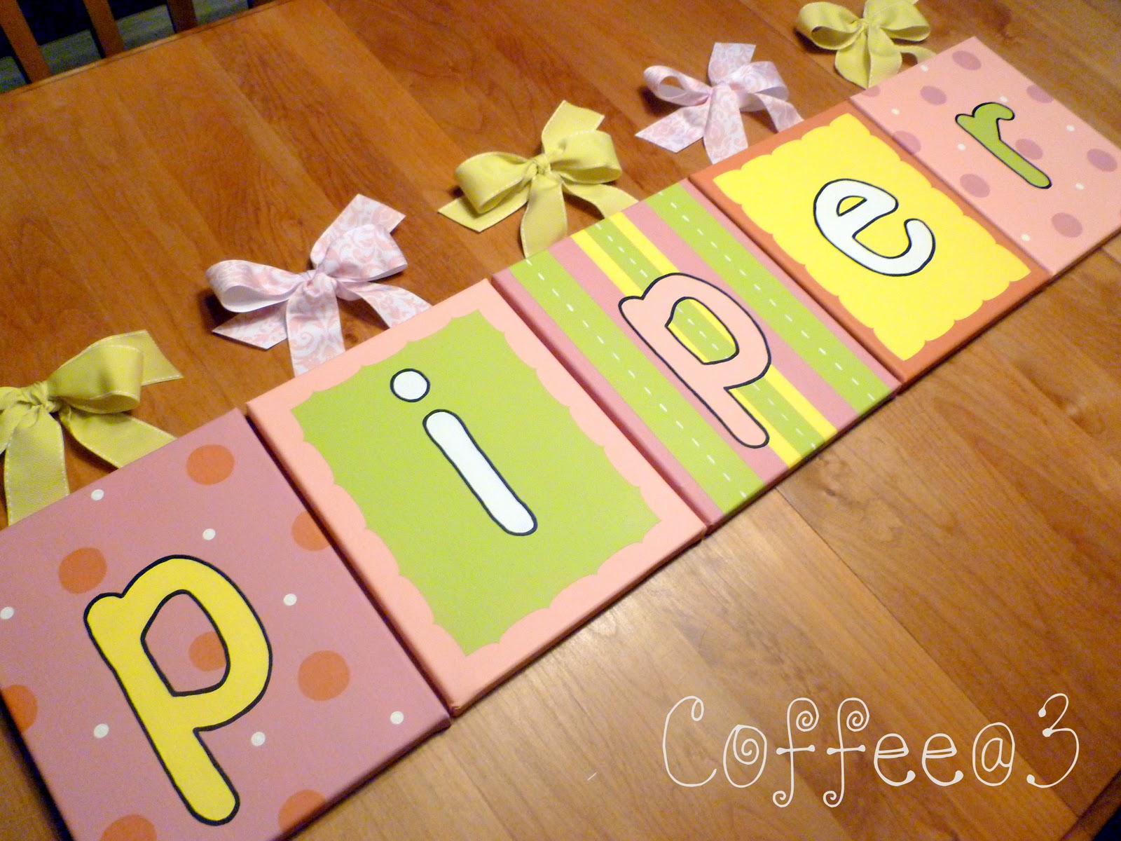 Coffee 3 Personalized Canvas Letters