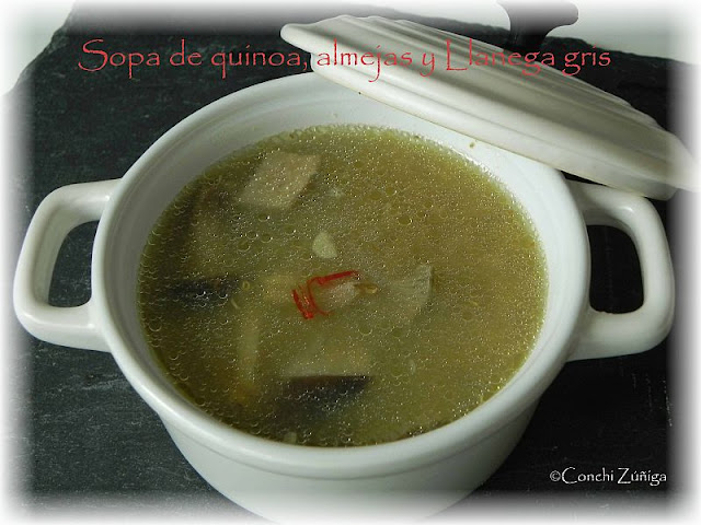 Sopa De Quinoa, Almejas Y Llanega Gris
