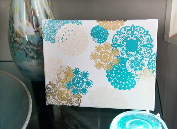 Blush and Bashful Doily Canvas Art