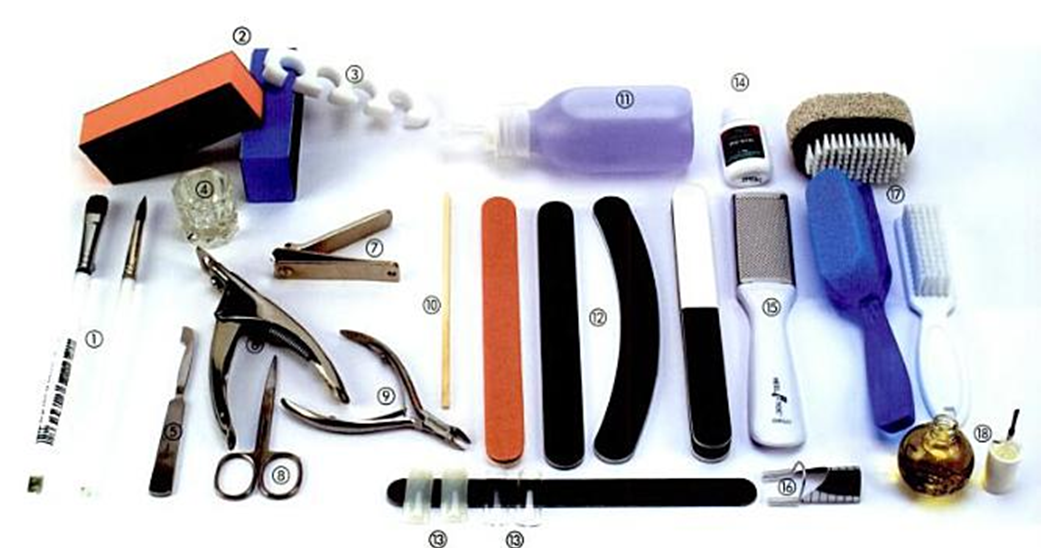 uñas. MATERIALES PARA LA MANICURA Y PEDICURE
