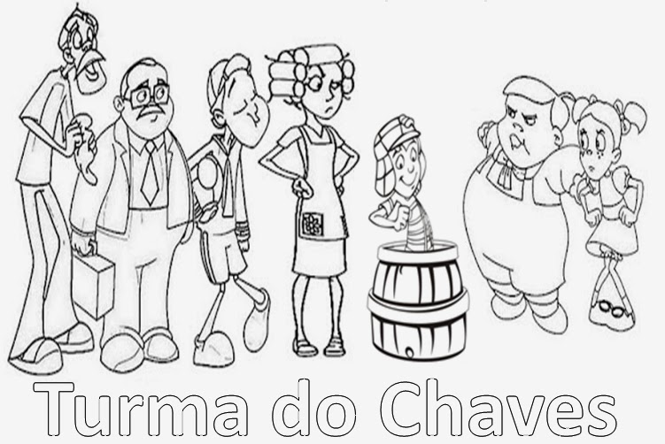 Pintar TURMA DO CHAVES Desenhos para criança em portugues 