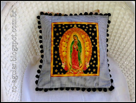 almofada patchwork - nossa senhora - RoAguiar