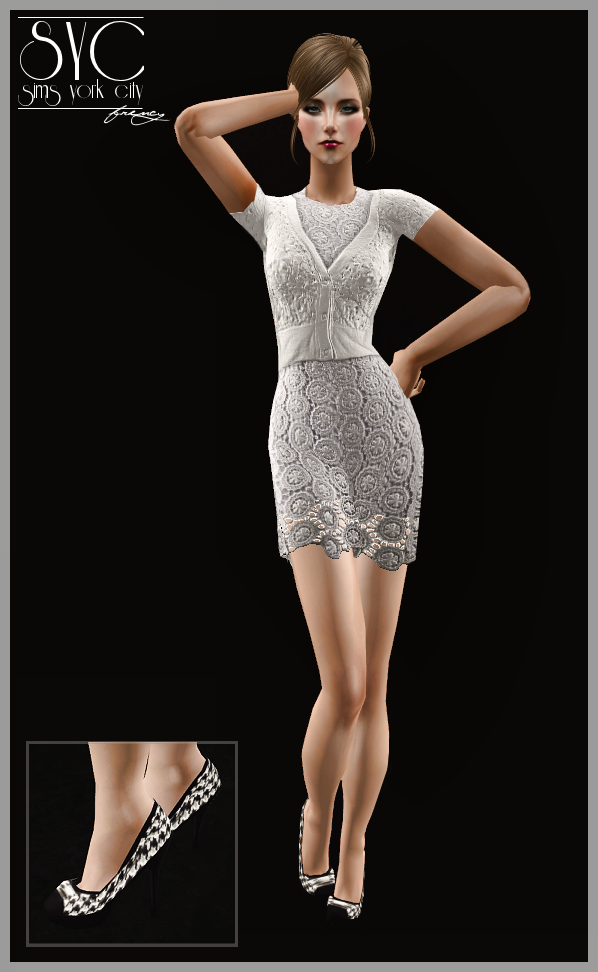  The Sims 2. Женская одежда: повседневная. Часть 3. - Страница 28 03-+Lace+White+Outfit+1