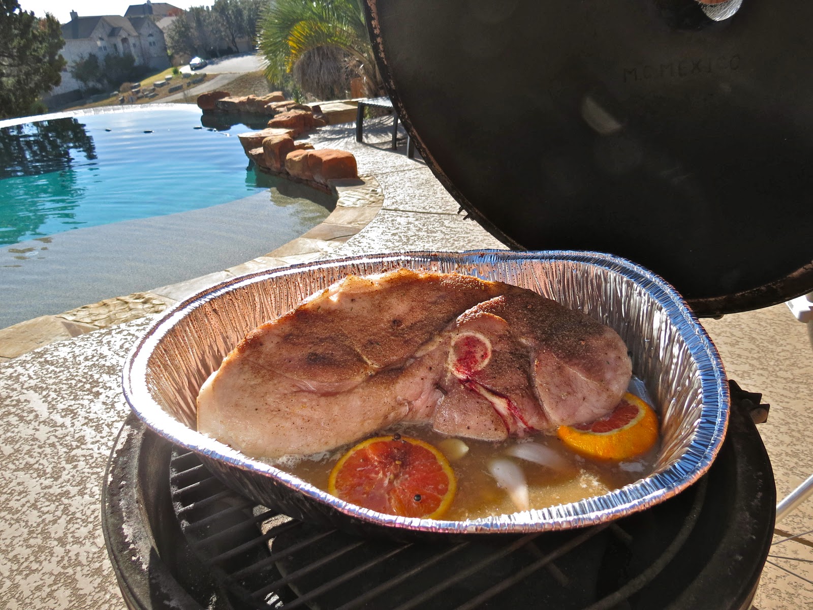 The Bee Cave Kitchen Fresh Smoked Ham on the Big Green Egg with Apple Sugar Glaze
